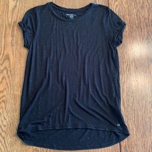 Calvin Klein Jeans Black Speckled High-Low Shirt, XS